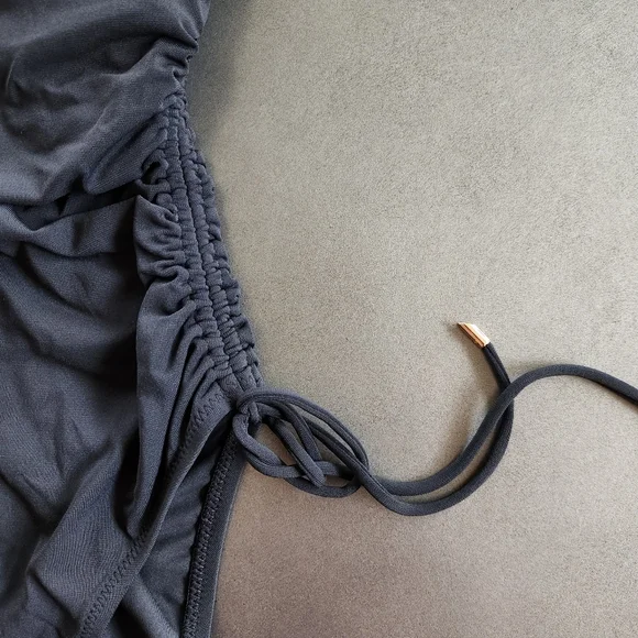 Robin Piccone Womens Black Aubrey Bandeau One Piece Swimsuit Size 10 NWT $176 - Picture 6 of 10